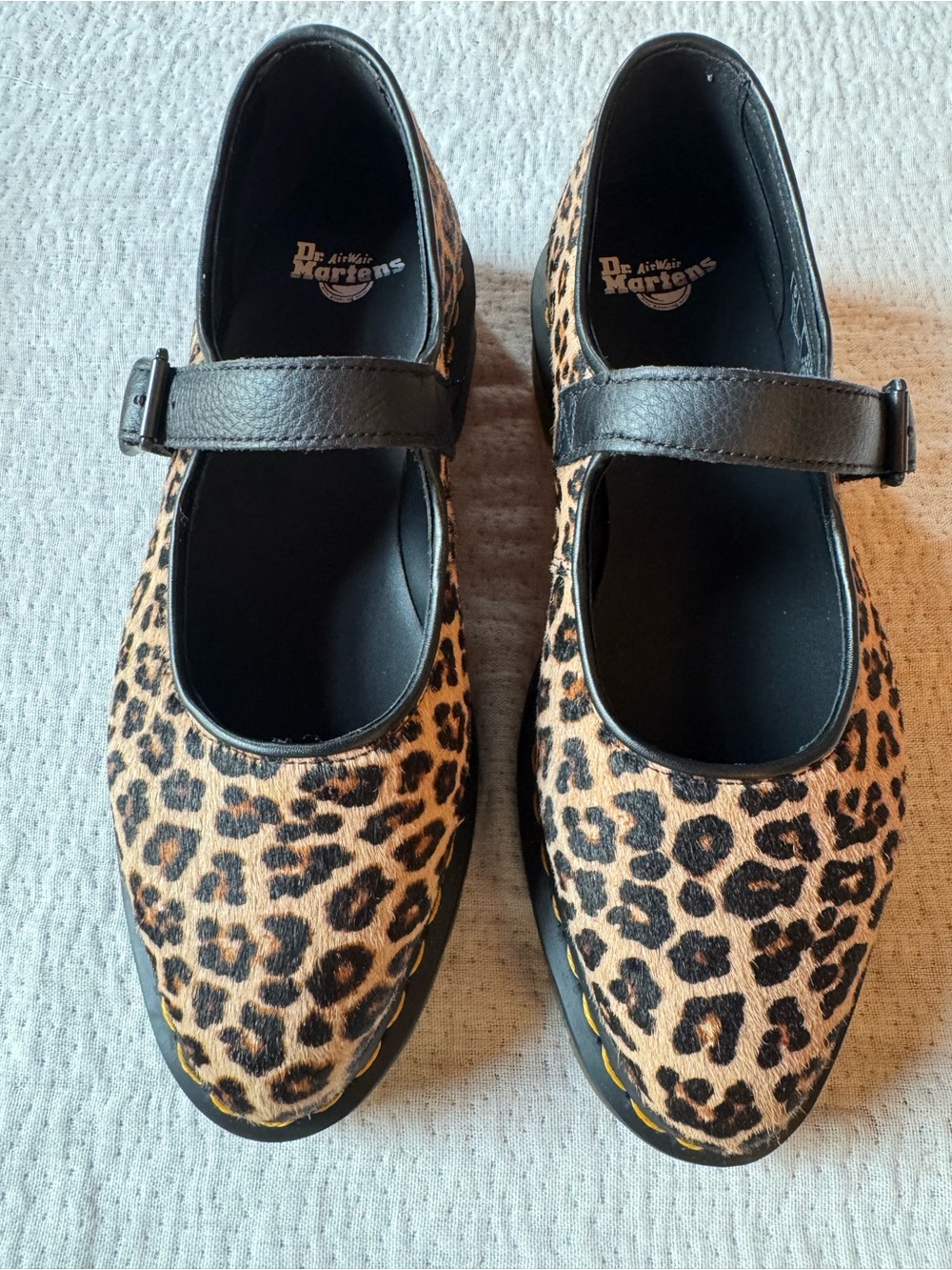 Dr. Martens Elphie Mary Jane hair on hide Leopard. Size US 7. NWT